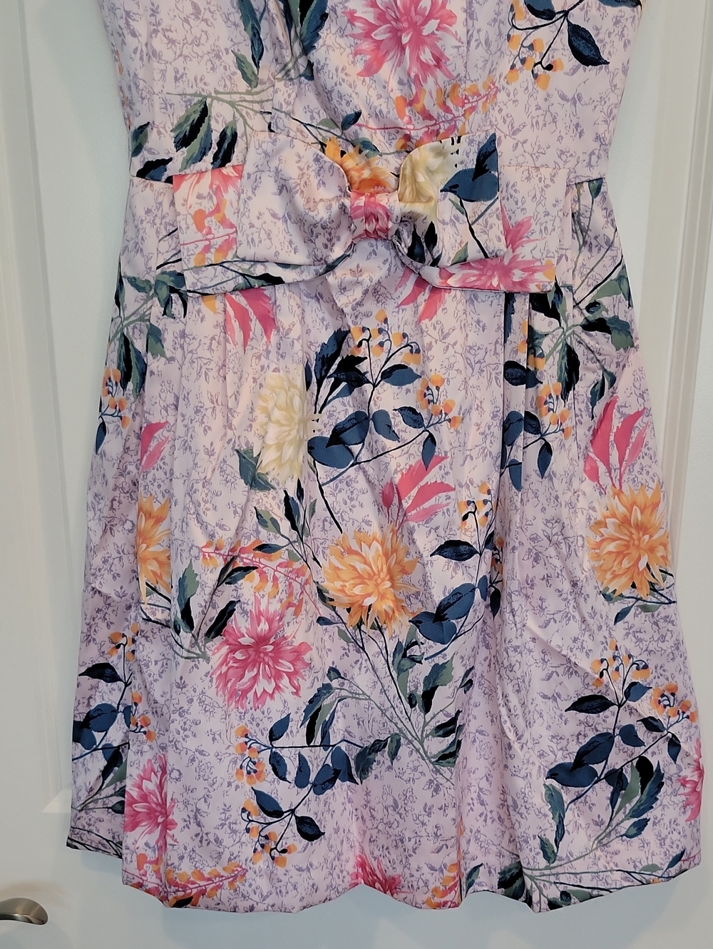 Tahari ASL Women's Sleeveless Bow Waist Dress Size 2 - Picture 3 of 9